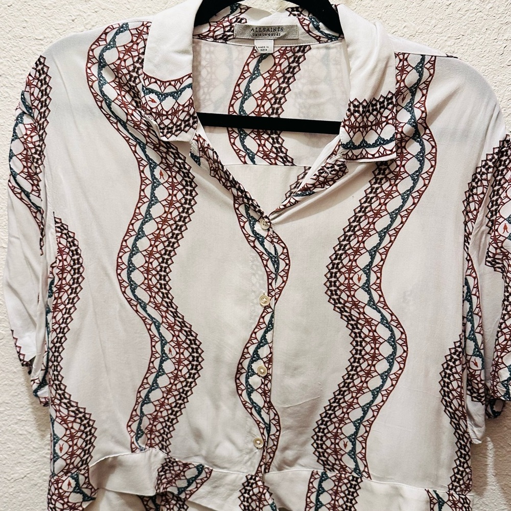 AllSaints Leni Leticia Crop Shirt